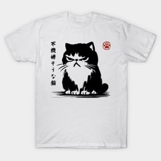 Kawaii Cat Anime Japanese Streetwear Novelty Funny Cat T-Shirt